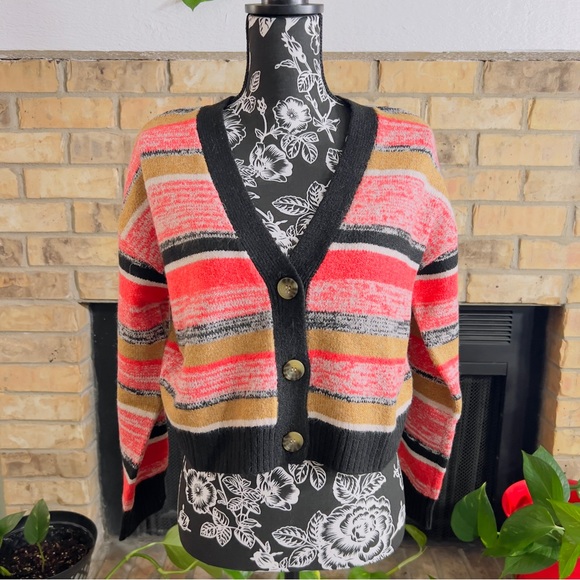 BP. Sweaters - BP. Sweater Cardigan Womens Medium Multicolored Stripped Stretch Size S NWT